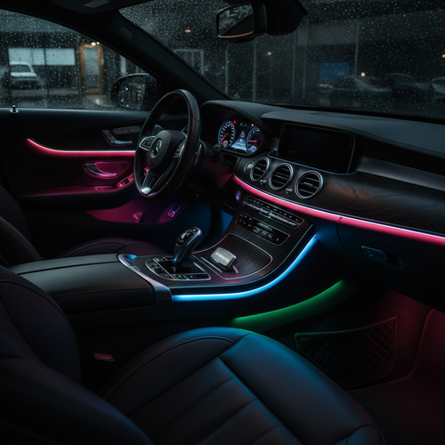 NightGlow Interior Ambient LED Kit installed in car interior